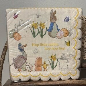 NEW MERI MERI PETER RABBIT HOP LITTLE RABBIT HOP HOP HOP 13 X 13 NAPKINS